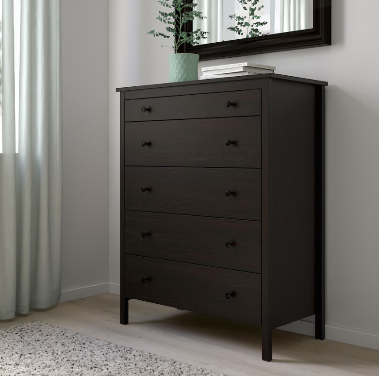 KOPPANG Chest of 5 drawers, black-brown, 90x114 cm – Likea projects limited