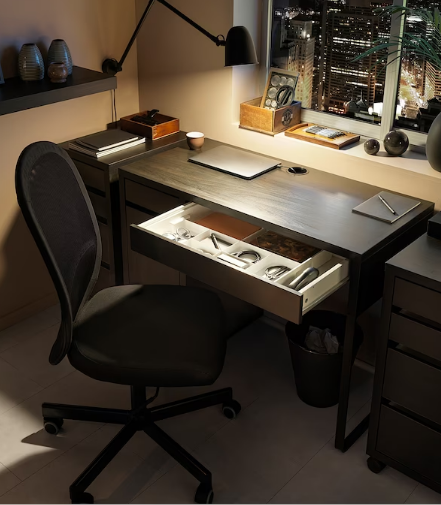 MICKE IKEA office desk, black-brown 105x50cm – Likea projects limited