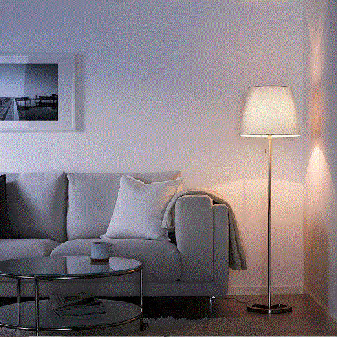 IKEA NYFORS フロアライト NYFORS floor lamp, nickel plated white - IKEA