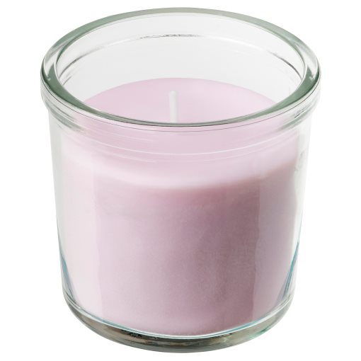 LUGNARE scented candle in glass/Jasmine, 20 hr