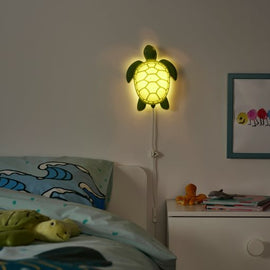 BLAVINGAD LED wall lamp, turtle/green