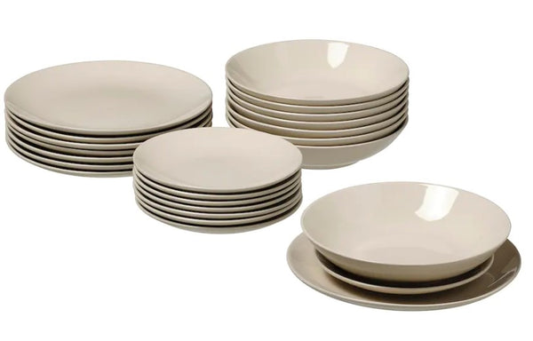 FARGKLAR 24-piece service, glossy beige