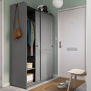 HAUGA wardrobe with sliding doors, 118x55x199 cm