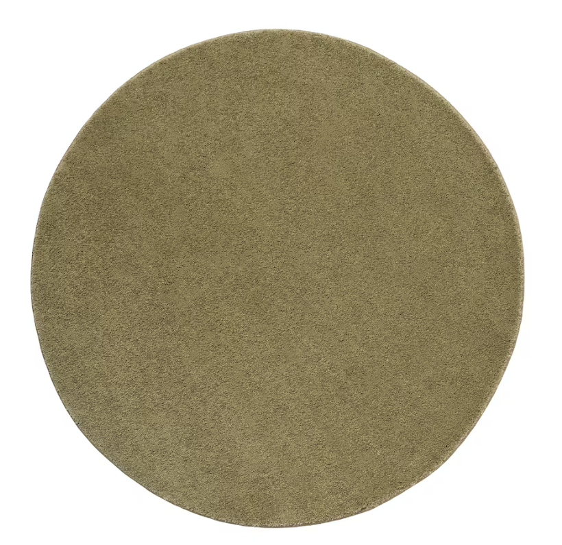 STOENSE Rug, low pile, light olive-green, 130 cm