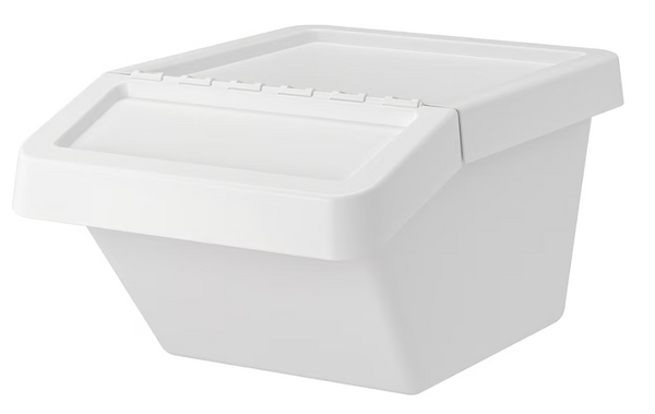 SORTERA Waste sorting bin with lid, white, 37 l