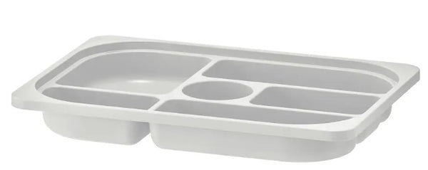 TROFAST Storage tray with compartments, grey, 42x30x5 cm