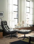 HAVBERG Swivel armchair, Grann/Bomstad black