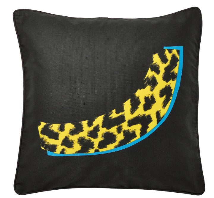 ÖMSESIDIG Cushion cover, black/yellow, 50x50 cm