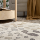 DUBBELFIL Rug, low pile, dot pattern/beige, 160x230 cm