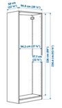 PAX Wardrobe frame, white, 100x58x236 cm