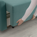 BRISSUND 3-seat sofa-bed, Hakebo light turquoise
