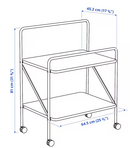 JÄRLÅSA Side table on castors, white, 65x45 cm