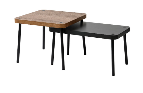 SONHULT nest of tables, grey-walnut effect, 2 piece