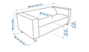 KLIPPAN Frame, 2-seat sofa, lining cloth/KLIPPAN 2-seat sofa cover, bright yellow