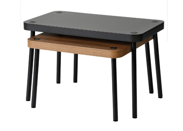 SONHULT nest of tables, grey-walnut effect, 2 piece
