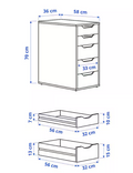 ALEX Drawer unit, grey-turquoise, 36x70 cm