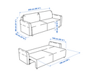 BRISSUND 3-seat sofa-bed, Hakebo light turquoise