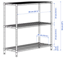 OMAR Shelving unit, grey-green, 92x36x94 cm