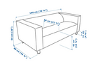 KLIPPAN Frame, 2-seat sofa, lining cloth/KLIPPAN 2-seat sofa cover, Bright Red