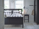 HEMNES bedstand, black-brown 46x35 cm