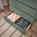 MALM Chest of 3 drawers, grey-green, 80x78 cm