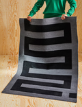 BLÅSKATA Rug, black/grey, 105x160 cm