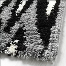 BULLERREMSA Rug, high pile, black grey/white, 133x195 cm