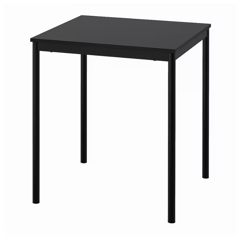 SANDSBERG Table top, black, 67x67 cm/SANDSBERG Underframe for table top, black, 67x67x73 cm