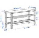 TJUSIG Bench with shoe storage, black, 108x34x50 cm