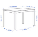 HAUGA Table, grey/birch veneer, 118x74 cm