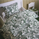 SKOGSDUVA kids' bedding set, white/green, 150x200/50x60 cm