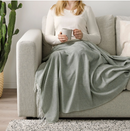 HOLMVI throw, light grey-green, 120x160 cm