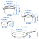 HEMLAGAD 6-piece cookware set, non-stick coating black