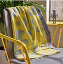 BRÄNNBOLL Throw, pale blue/bright yellow, 130x170 cm