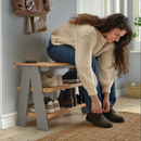 KALLSÖ Bench with shoe storage, grey, 80x38x56 cm