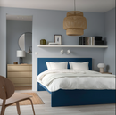 MALM Bed frame, high, blue, 140x200 cm