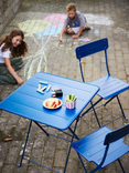 SUNDSÖ foldable table, dark blue, 65x65 cm
