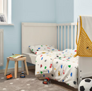 GRÖNFINK Duvet cover 1 pillowcase for cot, multicolour, 110x125/35x55 cm