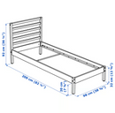 TARVA Bed frame, white stained, 90x200 cm / LURÖY Slatted bed base, 90x200 cm