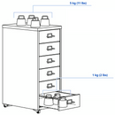 HELMER Drawer unit on castors, yellow, 28x69 cm