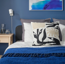 DRABOR Cushion cover, black/light beige, 50x50 cm