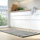 ELSYSTEM Rug, low pile, black/white/stripe, 80x150 cm
