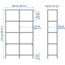 VITTSJÖ Shelving unit, black-brown/glass, 100x175 cm