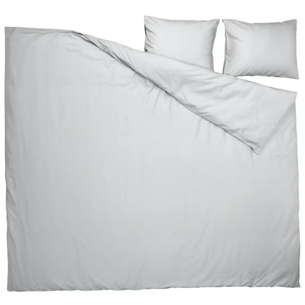PILTANDVINGE Duvet cover and 2 pillowcases, grey, 200x200/50x60 cm