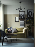 SKONABACK 2-seat sofa-bed, vissle yellow/green