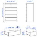 MALM Chest of 6 drawers, white, 80x123 cm