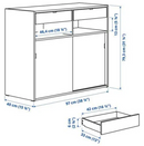 SPIKSMED sliding door-cabinet , light grey, 97x40x79 cm
