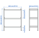 EKENABBEN Open shelving unit, aspen/white, 70x34x86 cm