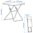 GUNDE Folding table, black, 67x67 cm
