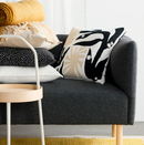 DRABOR Cushion cover, black/light beige, 50x50 cm